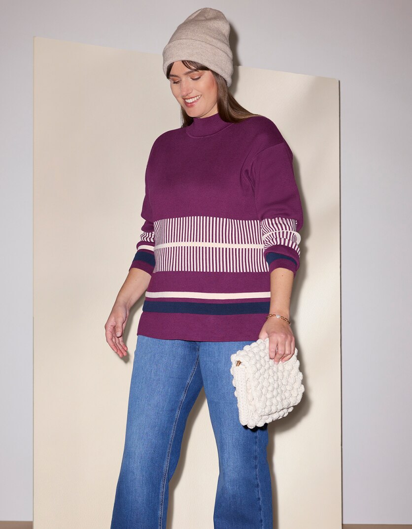 Ulla Popken Damen-Kniestrümpfe Mit Fleece-Futter – Warm & Elastisch Auch Für Kräftige Waden